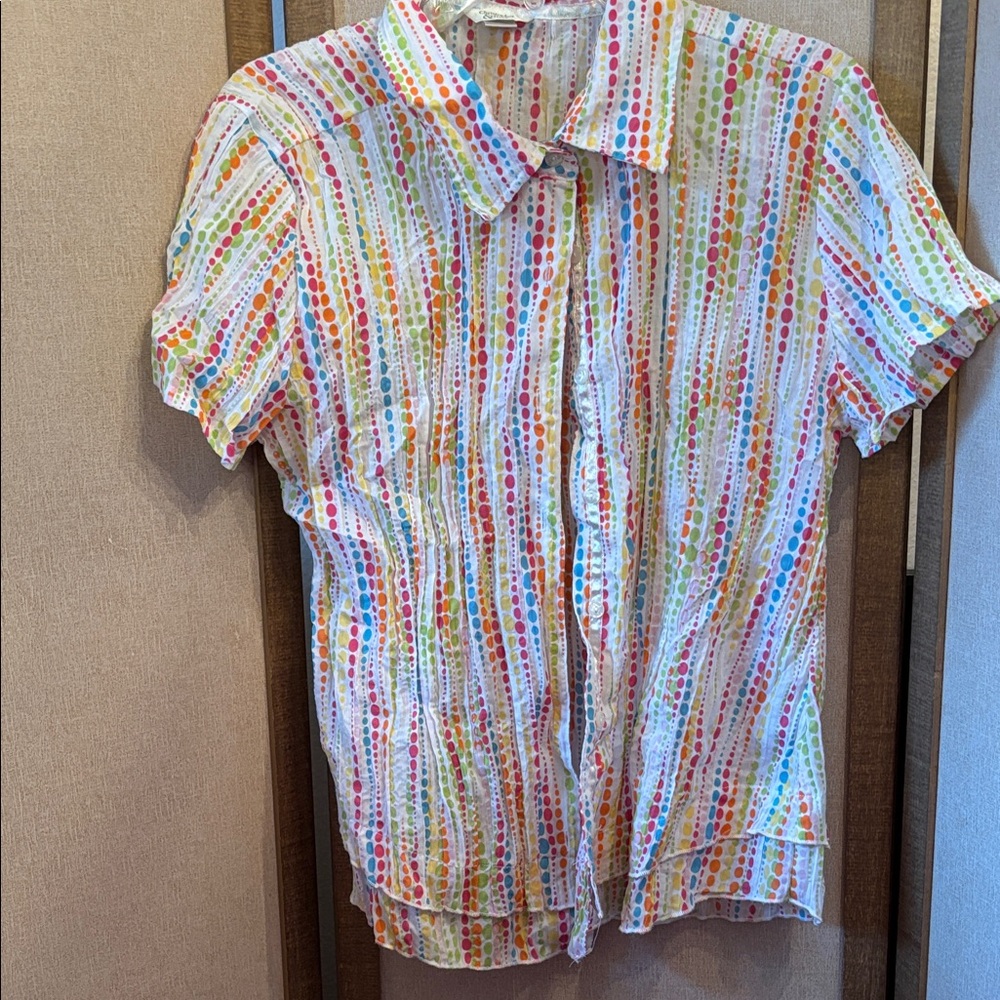 Christopher & Banks Multicolor abstract Dot ladies blouse xl